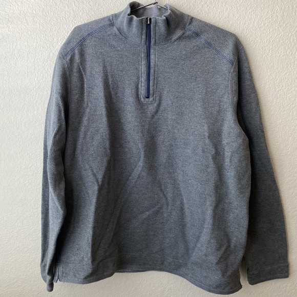 Tommy Bahama Other - Tommy Bahama Mens Sweater Size Large Cotton Quarter Zip Pullover Gray